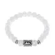 Браслет с руной Лагуз и синт. камнем Сахарный кварц BSRD-11-16