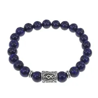 Браслет с руной Одал и нат.камнем Лазурит BSRD-12-10