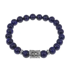 Браслет с руной Одал и нат.камнем Лазурит BSRD-12-10