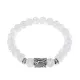 Браслет с руной Уруз и синт.камнем Сахарный кварц BSRD-13-16