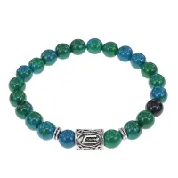 Браслет с руной Уруз и синт.камнем Хризоколла BSRD-13-21