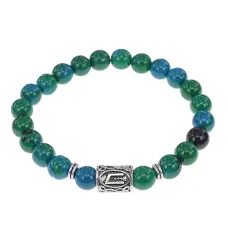 Браслет с руной Уруз и синт.камнем Хризоколла BSRD-13-21