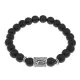 Браслет с руной Уруз и синт. камнем Шунгит BSRD-13-24