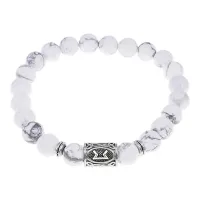 Браслет с руной Перт и нат.камнем Кахолонг BSRD-14-07