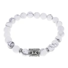 Браслет с руной Перт и нат.камнем Кахолонг BSRD-14-07