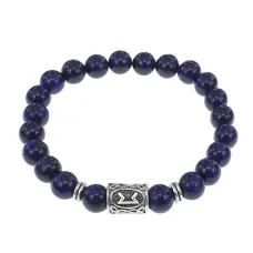 Браслет с руной Перт и натуральным камнем Лазурит BSRD-14-10