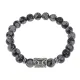 Браслет с руной Перт и нат.камнем Снежный обсидиан BSRD-14-14