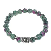 Браслет с руной Перт и синтетическим камнем Цоизит BSRD-14-22