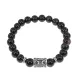 Браслет с руной Перт и нат.камнем Черный агат BSRD-14-23