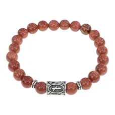 Браслет с руной Наутиз и синт.камнем Коричневый авантюрин BSRD-15-01