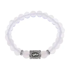 Браслет с руной Наутиз и синт. камнем Лунный камень BSRD-15-11