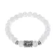 Браслет с руной Альгиз и синт.камнем Сахарный кварц BSRD-16-16