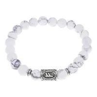 Браслет с руной Феху и нат.камнем Кахолонг BSRD-17-07