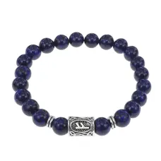 Браслет с руной Феху и нат.камнем Лазурит BSRD-17-10