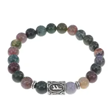 Браслет с руной Феху и нат.камнем Яшма BSRD-17-25