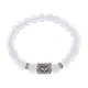 Браслет с руной Кеназ и синт.камнем Лунный камень BSRD-19-11