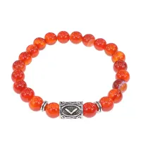 Браслет с руной Кеназ и нат. камнем Сердолик BSRD-19-17