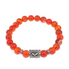 Браслет с руной Кеназ и нат. камнем Сердолик BSRD-19-17