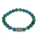 Браслет с руной Кеназ и синт.камнем Хризоколла BSRD-19-21