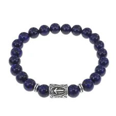Браслет с руной Тейваз и нат. камнем Лазурит BSRD-20-10
