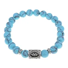 Браслет с руной Беркана и синт. камнем Бирюза BSRD-21-05