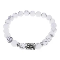 Браслет с руной Беркана и нат. камнем Кахолонг BSRD-21-07