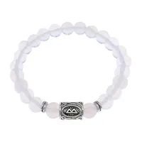 Браслет с руной Беркана и синт.камнем Лунный камень BSRD-21-11