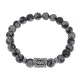 Браслет с руной Беркана и нат.камнем Снежный обсидиан BSRD-21-14