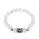 Браслет с руной Беркана и синт.камнем Сахарный кварц BSRD-21-16