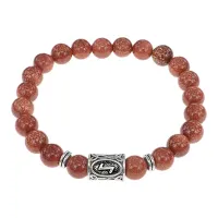 Браслет с руной Эйваз и синт.камнем Коричневый авантюрин BSRD-22-01