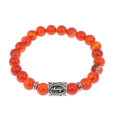 Браслет с руной Эйваз и нат.камнем Сердолик BSRD-22-17