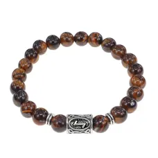 Браслет с руной Эйваз и нат.камнем Тигровый глаз BSRD-22-19
