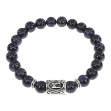 Браслет с руной Манназ и синт. камнем Синий авантюрин BSRD-23-02