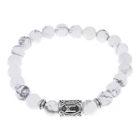 Браслет с руной Манназ и нат.камнем Кахолонг BSRD-23-07