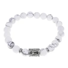 Браслет с руной Манназ и нат.камнем Кахолонг BSRD-23-07