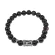 Браслет с руной Манназ и нат.камнем Черный агат BSRD-23-23