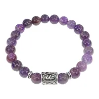 Браслет с руной Ансуз и натуральным камнем Аметист BSRD-24-03