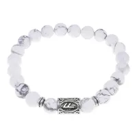 Браслет с руной Ансуз и нат. камнем Кахолонг BSRD-24-07