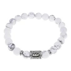 Браслет с руной Ансуз и нат. камнем Кахолонг BSRD-24-07