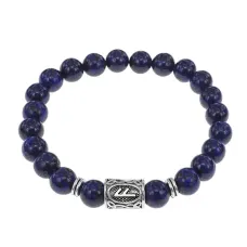 Браслет с руной Ансуз и нат.камнем Лазурит BSRD-24-10