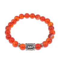 Браслет с руной Ансуз и нат.камнем Сердолик BSRD-24-17