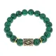 Браслет с руной Соулу и синт.камнем Малахит BSRF-01-12