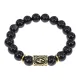 Браслет с руной Соулу и нат.камнем Черный агат BSRF-01-23