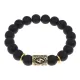 Браслет с руной Соулу и синт.камнем Шунгит BSRF-01-24