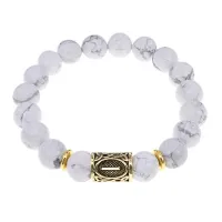 Браслет с руной Иса и нат.камнем Кахолонг BSRF-02-07