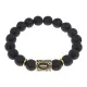 Браслет с руной Иса и нат.камнем Лава BSRF-02-09