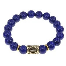 Браслет с руной Иса и нат. камнем Лазурит BSRF-02-10