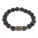 Браслет с руной Иса и синт.камнем Цоизит BSRF-02-22