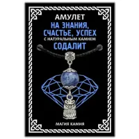Амулет На знания, счастье, успех (сова) с натуральным камнем содалит, цвет серебр.