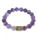 Браслет с руной Хагалаз и нат.камнем Аметист BSRF-04-03